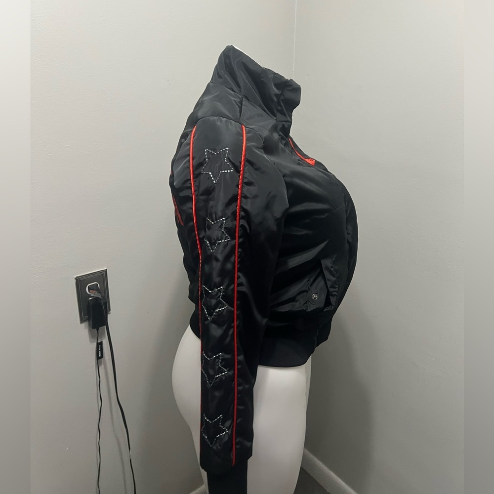 Harley-Davidson Black Puffer Jacket with Red Accents - Picture 4 of 9
